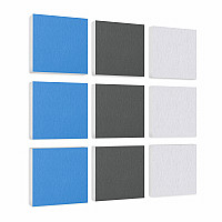 Wall objects squares 9-pcs. sound insulation made of Basotect ® G+ / sound absorber - elements - Set 33
