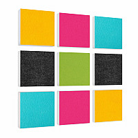 Wall objects squares 9-pcs. sound insulation made of Basotect ® G+ / sound absorber - elements - Set 34
