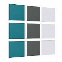 Wall objects squares 9-pcs. sound insulation made of Basotect ® G+ / sound absorber - elements - Set 37