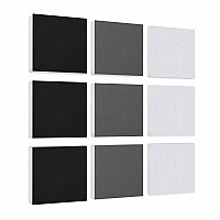 Wall objects squares 9-pcs. sound insulation made of Basotect ® G+ / sound absorber - elements - Set 38