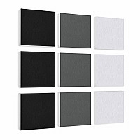 Wall objects squares 9-pcs. sound insulation made of Basotect ® G+ / sound absorber - elements - Set 38