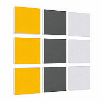 Wall objects squares 9-pcs. sound insulation made of Basotect ® G+ / sound absorber - elements - Set 39