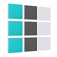 Wall objects squares 9-pcs. sound insulation made of Basotect ® G+ / sound absorber - elements - Set 40