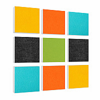 Wall objects squares 9-pcs. sound insulation made of Basotect ® G+ / sound absorber - elements - Set 41