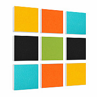 Wall objects squares 9-pcs. sound insulation made of Basotect ® G+ / sound absorber - elements - Set 42