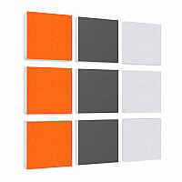 Wall objects squares 9-pcs. sound insulation made of Basotect ® G+ / sound absorber - elements - Set 43