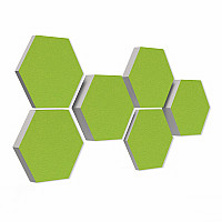 6 Absorber Wabenform aus Basotect ® G+ / Colore HELLGRÜN / je 2 Stück 300 x 300 x 30/50/70mm