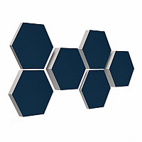 6 Absorber Wabenform aus Basotect ® G+ / Colore DUNKELBLAU / je 2 Stück 300 x 300 x 30/50/70mm
