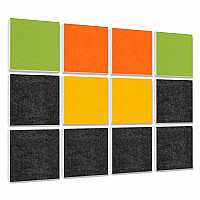 Wall objects squares 12-pcs. sound insulation made of Basotect ® G+ / sound absorber - elements - Set 2