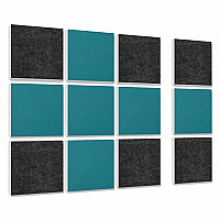 Wall objects squares 12-pcs. sound insulation made of Basotect ® G+ / sound absorber - elements - Set 4