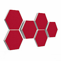 6 Absorber Wabenform aus Basotect ® G+ / Colore BORDEAUX / je 2 Stück 300 x 300 x 30/50/70mm