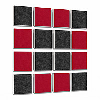 Wall objects squares 16-pcs. sound insulation made of Basotect ® G+ / sound absorber - elements - Set 01