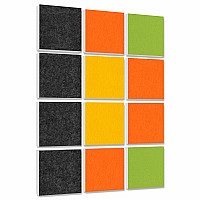 Wall objects squares 12-pcs. sound insulation made of Basotect ® G+ / sound absorber - elements - Set 7