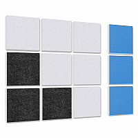 Wall objects squares 12-pcs. sound insulation made of Basotect ® G+ / sound absorber - elements - Set 8
