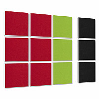 Wandbild Quadrate 12-tlg. Schalldämmung aus Basotect ® G+ / Schallabsorber - Elemente - Set 9