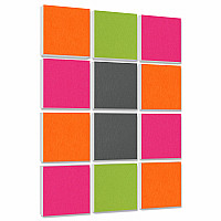 Wall objects squares 12-pcs. sound insulation made of Basotect ® G+ / sound absorber - elements - Set 11