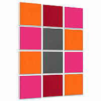 Wall objects squares 12-pcs. sound insulation made of Basotect ® G+ / sound absorber - elements - Set 12