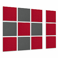 Wandbild Quadrate 12-tlg. Schalldämmung aus Basotect ® G+ / Schallabsorber - Elemente - Set 14