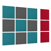 Wall objects squares 12-pcs. sound insulation made of Basotect ® G+ / sound absorber - elements - Set 16