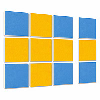 Wandbild Quadrate 12-tlg. Schalldämmung aus Basotect ® G+ / Schallabsorber - Elemente - Set 19