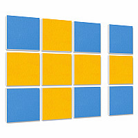 Wall objects squares 12-pcs. sound insulation made of Basotect ® G+ / sound absorber - elements - Set 19