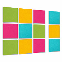 Wall objects squares 12-pcs. sound insulation made of Basotect ® G+ / sound absorber - elements - Set 23