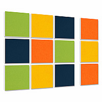 Wall objects squares 12-pcs. sound insulation made of Basotect ® G+ / sound absorber - elements - Set 24