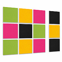 Wall objects squares 12-pcs. sound insulation made of Basotect ® G+ / sound absorber - elements - Set 25