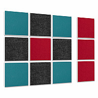 Wall objects squares 12-pcs. sound insulation made of Basotect ® G+ / sound absorber - elements - Set 26