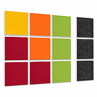 Wall objects squares 12-pcs. sound insulation made of Basotect ® G+ / sound absorber - elements - Set 27