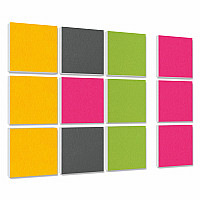 Wall objects squares 12-pcs. sound insulation made of Basotect ® G+ / sound absorber - elements - Set 28