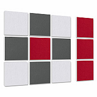 Wall objects squares 12-pcs. sound insulation made of Basotect ® G+ / sound absorber - elements - Set 29