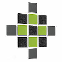 Wall objects squares 13-pcs. sound insulation made of Basotect ® G+ / sound absorber - elements - Set 01