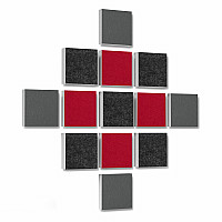 Wandbild Quadrate 13-tlg. Schalldämmung aus Basotect ® G+ / Schallabsorber - Elemente - Set 02