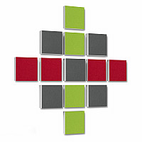 Wall objects squares 13-pcs. sound insulation made of Basotect ® G+ / sound absorber - elements - Set 07