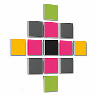 Wandbild Quadrate 13-tlg. Schalldämmung aus Basotect ® G+ / Schallabsorber - Elemente - Set 09