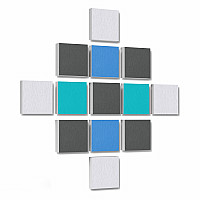Wall objects squares 13-pcs. sound insulation made of Basotect ® G+ / sound absorber - elements - Set 10