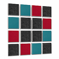 Wall objects squares 16-pcs. sound insulation made of Basotect ® G+ / sound absorber - elements - Set 03