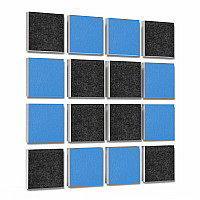 Wandbild Quadrate 16-tlg. Schalldämmung aus Basotect ® G+ / Schallabsorber - Elemente - Set 06