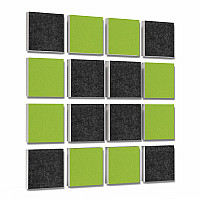Wall objects squares 16-pcs. sound insulation made of Basotect ® G+ / sound absorber - elements - Set 07