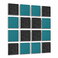 Wall objects squares 16-pcs. sound insulation made of Basotect ® G+ / sound absorber - elements - Set 08