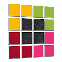 Wall objects squares 16-pcs. sound insulation made of Basotect ® G+ / sound absorber - elements - Set 09