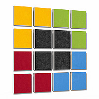 Wall objects squares 16-pcs. sound insulation made of Basotect ® G+ / sound absorber - elements - Set 10