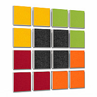 Wall objects squares 16-pcs. sound insulation made of Basotect ® G+ / sound absorber - elements - Set 11