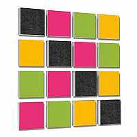 Wall objects squares 16-pcs. sound insulation made of Basotect ® G+ / sound absorber - elements - Set 12