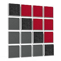Wall objects squares 16-pcs. sound insulation made of Basotect ® G+ / sound absorber - elements - Set 13