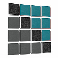 Wall objects squares 16-pcs. sound insulation made of Basotect ® G+ / sound absorber - elements - Set 14