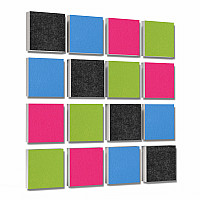 Wall objects squares 16-pcs. sound insulation made of Basotect ® G+ / sound absorber - elements - Set 15
