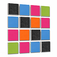 Wall objects squares 16-pcs. sound insulation made of Basotect ® G+ / sound absorber - elements - Set 16