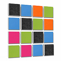 Wall objects squares 16-pcs. sound insulation made of Basotect ® G+ / sound absorber - elements - Set 17